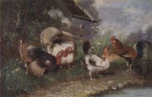 Huhnerhof by Max Josef Haenger Sr.