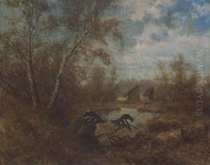 Balzende Birkhahne by Max Josef Haenger Sr.