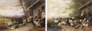 Huhnerhofszene by Max Josef Haenger Sr.