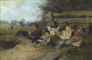 Huhnerhof by Max Josef Haenger Sr.