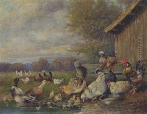 Huhnerhof by Max Josef Haenger Sr.