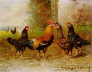 Huhnerhof by Max Josef Haenger Sr.