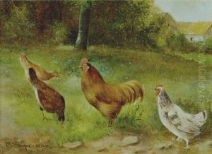 Federvieh Im Garten by Max Josef Haenger Sr.