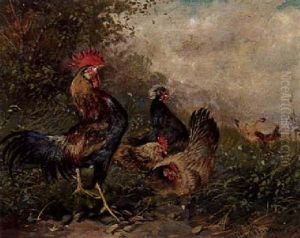 Hahn Und Huhner by Max Josef Haenger Sr.