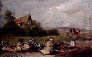 Enten Am Teich by Max Josef Haenger Sr.
