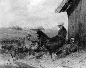 Huhnerhof by Max Josef Haenger Sr.