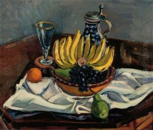 Stilleben Mit Bananen Und Fruchten
