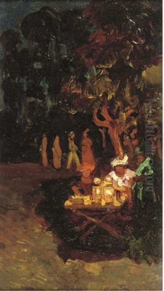 Illuminated Table In The Forest - view 1