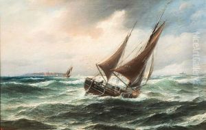 Hamburg Fishing Boat Off Heligoland by Wilhelm Hanken
