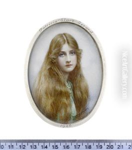 Hon. Patricia Gerard, Wearing Green Dress And Jade Bead Necklace, Her Gold Hair Parted And Falling Before Her Shoulders by Mabel Lee Hankey