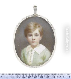 Robert Gerard, 4th Baron Gerard, Wearing Green Chemise With White Collar And Green Buttons, His Golden Hair Parted by Mabel Lee Hankey