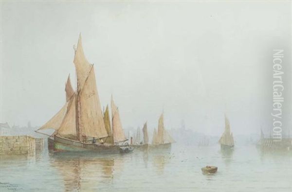 Fishing Boats In Harbor, Boulogne - view 1