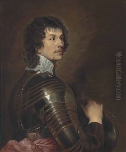Portrait Of Charles Stanley, 8th Earl Of Derby (1622-1692), Half-length, In Armour, His Right Hand Resting On His Helmet
