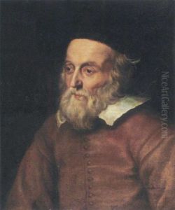 Portrait Of A Rabbi Wearing A Red Jacket And A Fur Hat