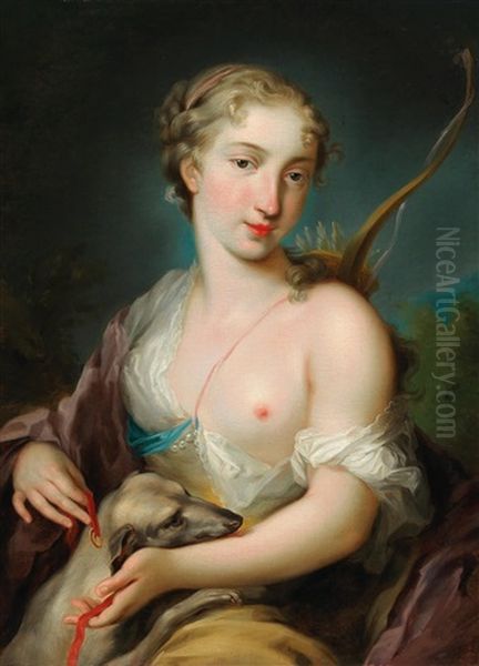 Portrait Of A Lady As Diana With Her Dog - view 1