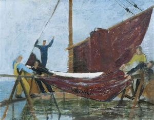 Fiskere Torker Garn Fiskere Torker Garn