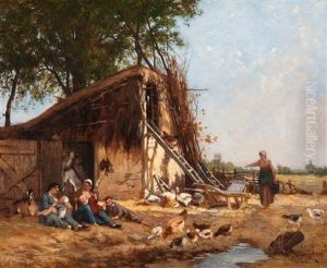 Les Poussins by Hector Charles Auguste Octave Constance Hanoteau