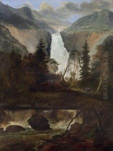 The Waterfall At Rjukan by Peder Balke