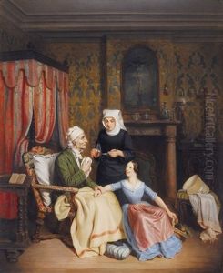 De Ziekenzorg by Hector Charles Auguste Octave Constance Hanoteau