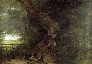 La Chasse Aux Renards, Au Terrier by Hector Charles Auguste Octave Constance Hanoteau