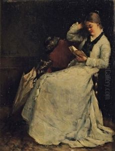 Jeune Femme A La Lecture by Theo Hanrath