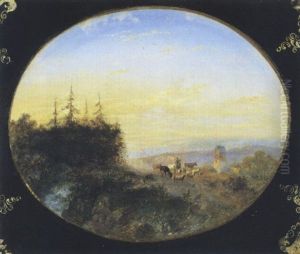 Landschap Met Veehoeder by Josefus Gerardus Hans