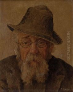 Portrait Eines Alten Mannes Mit Hut