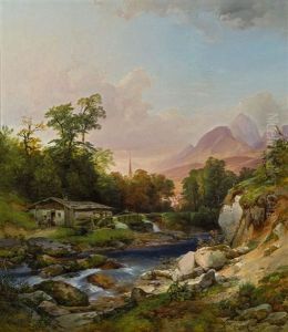 Gebirgslandschaft Mit Schmiede