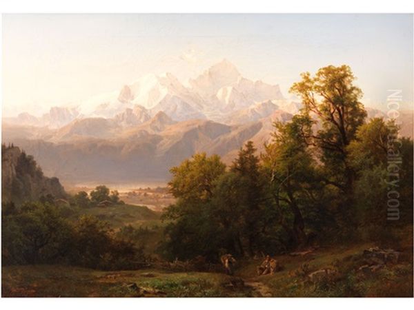 Alpenlandschaft Mit Figurenstaffage - view 1