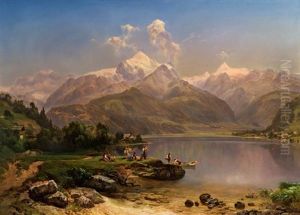Der Zeller See Mit Blick Auf Kitzsteinhorn Und Hohen Tenn