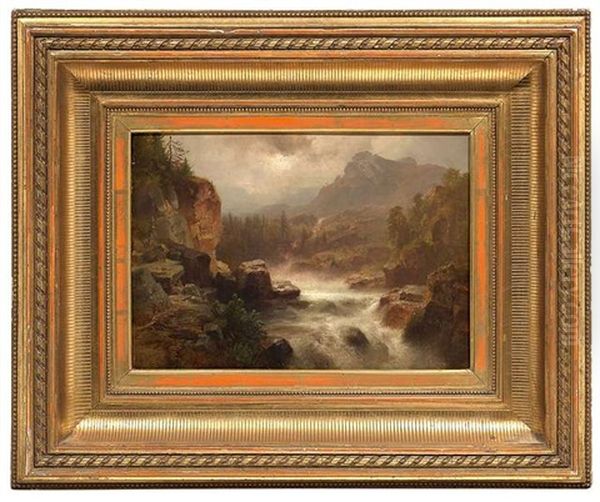 Hochgebirgslandschaft Mit Felsgesaumtem Fluss - view 1