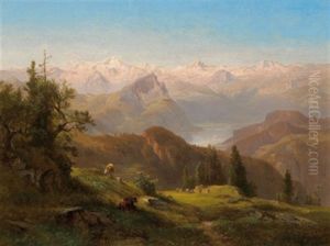 Fernblick Auf Die Hohen Tauern Mit Grosvenediger Und Dreiherrnspitze