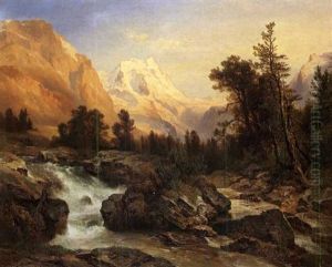 Ansicht Mit Einem Wildbach Aus Dem Oberengadin Ansicht Mit Einem Wildbach Aus Dem Oberengadin