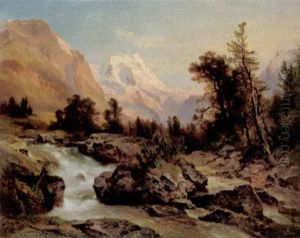Wildbach In Den Bergen by Anton Hansch
