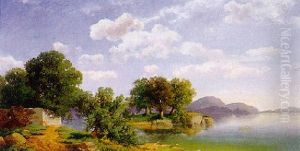 Malerisches Uferstuck Mit Blick Uber Spiegelndes Gewasser by Anton Hansch