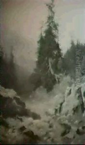 Gewitterstimmung Im Gebirge by Anton Hansch