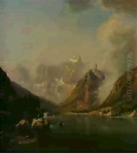 Blick Gegen Den Rosengarten In Den Dolomiten by Anton Hansch