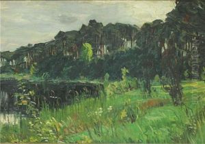Markische Waldlandschaft Mit Schildbewachsenem Seeufer by Johannes Haensch