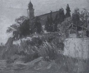 Kirche Mit Friedhof In Pillnitz by Johannes Haensch