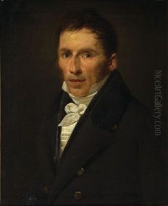 Portrait D'un Jeune Homme De Trois-quarts, Ej Goetghebuer by Pieter van Hanselaer