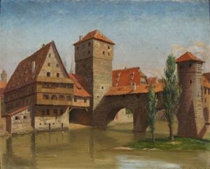 Nurnberg, Henckersteg by Adolf Heinrich Claus Hansen