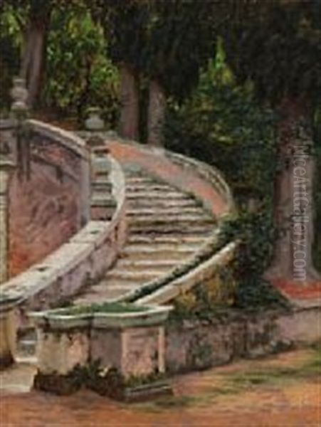 Garden Scene With A Stairway - view 1