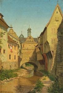 River Scenery From A German City