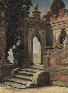 View From Palazzo Farnese by Adolf Heinrich Claus Hansen