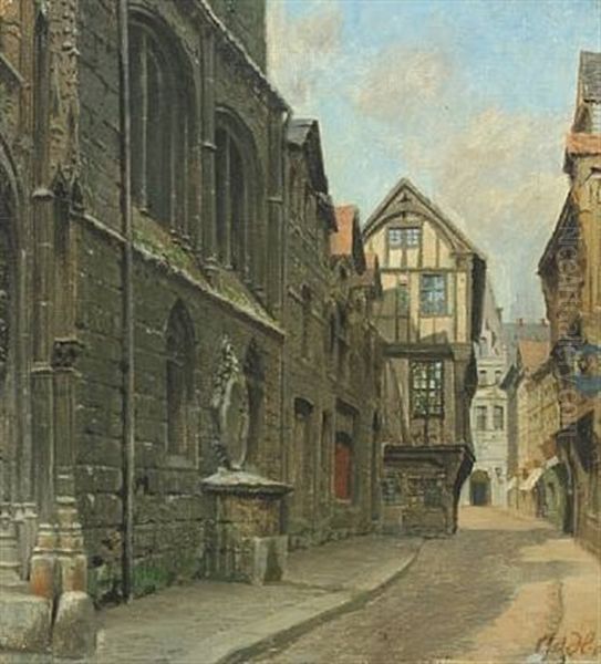 Town Scenery With A Narrow Street - view 1