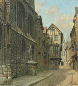 Town Scenery With A Narrow Street