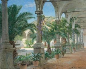 Vue Du Cloitre De San Domenico A Taormine by Adolf Heinrich Claus Hansen