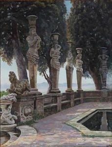 Summer Day In The Park Villa Borghese, Rome by Adolf Heinrich Claus Hansen