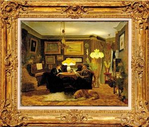 Victorian Interior by Adolf Heinrich Claus Hansen