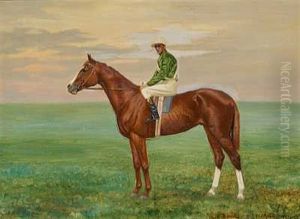 En Jockey Til Hest by Adolf Heinrich Claus Hansen